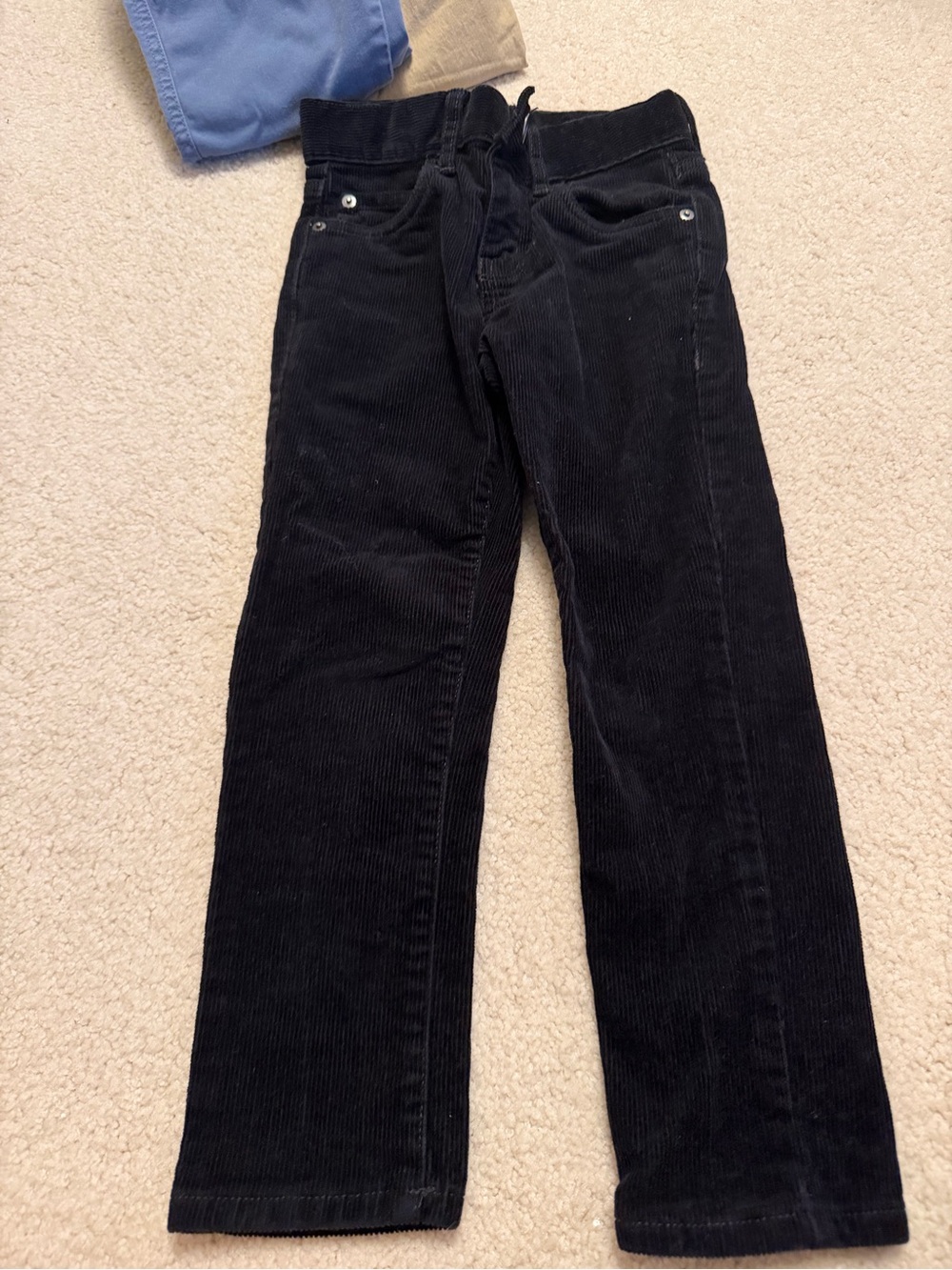 Boys black children's straight leg corduroy pants
